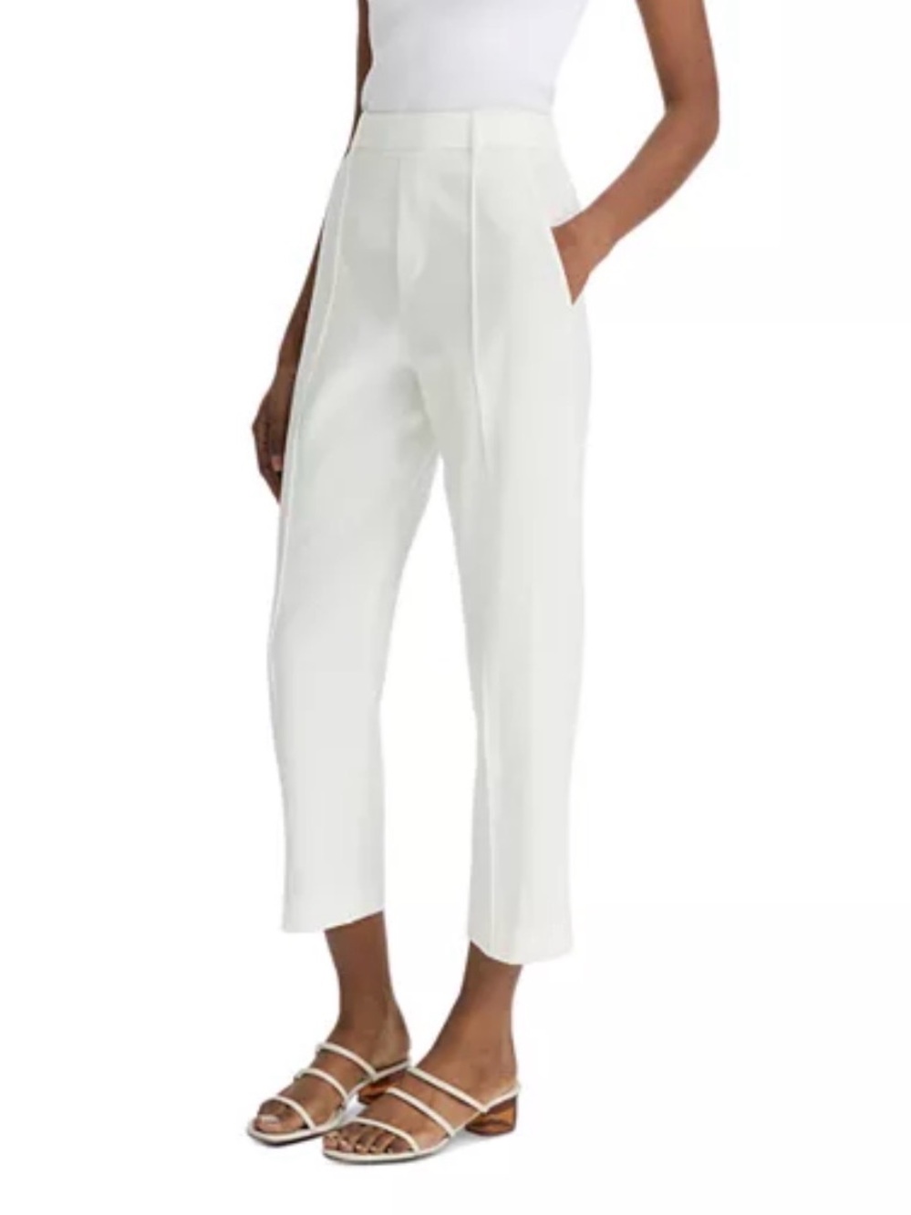 Vince White High-Rise Cropped Trousers